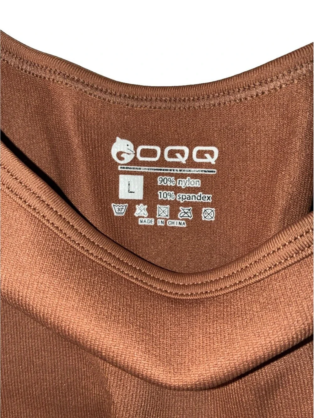 OQQ Brown Sleeveless Scoop Neck Seamless Bodysuit Size L